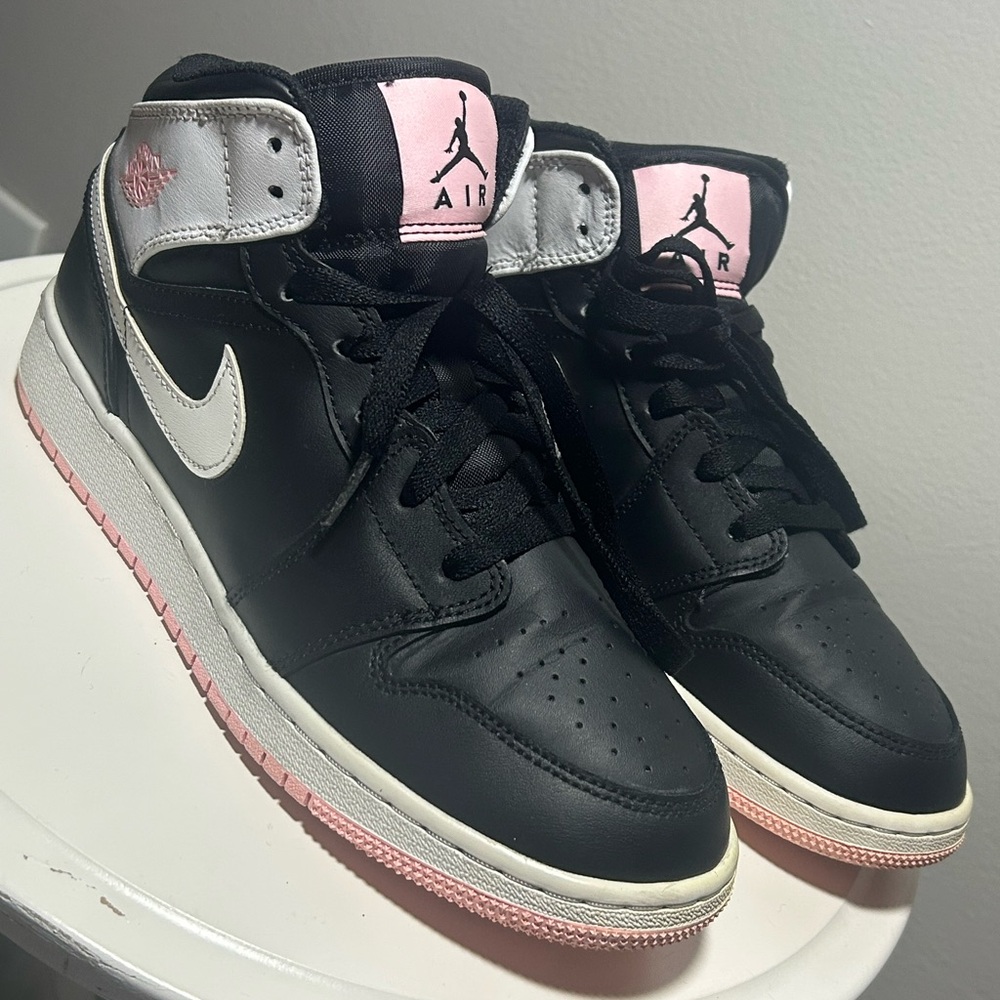 Black and Pink Air Jordan Sneakers